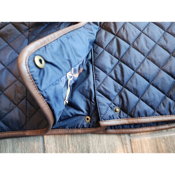 Lauren Ralph Lauren Quilted Hooded Barn Jacket Navy Size Small Anorak NWT - Picture 13 of 15